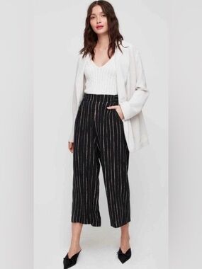 ARITZIA • Wilfred 🏁 Women’s Faun Pant Black & White Striped Size Small EUC